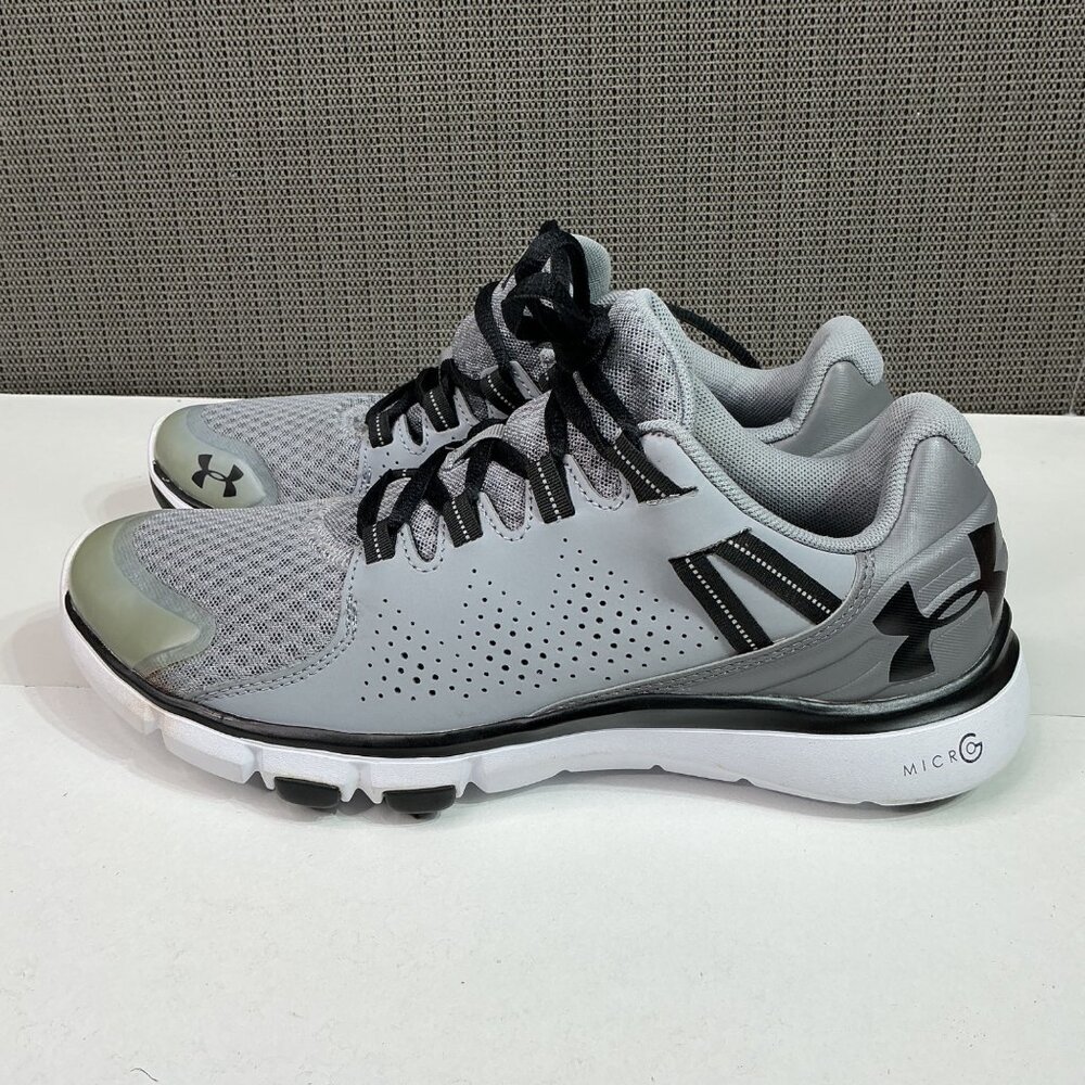 Under Armour Mens Micro G Assert 7 Running Shoes Size 8 Gray & Black Mesh